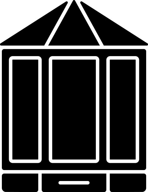 海湾和弓窗黑色字形图标图片下载