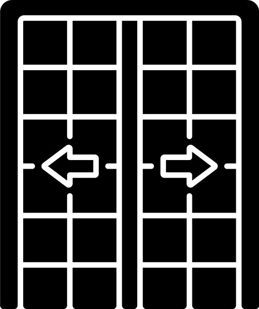 露台门黑色字形图标图片下载
