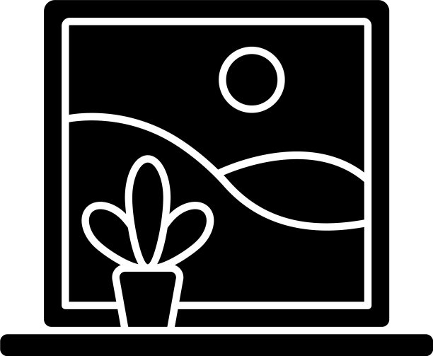 图片视窗黑色字形图标图片下载