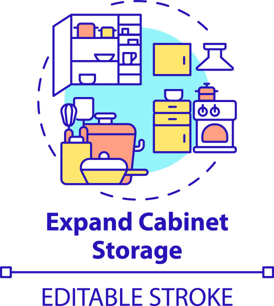 展开机柜存储概念图标图片下载