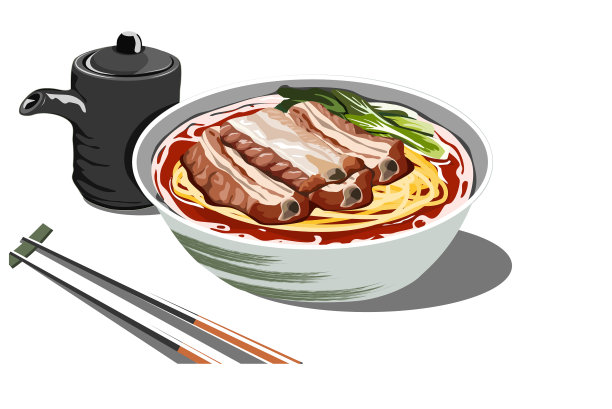 碗里有排骨和汤的面条图片下载