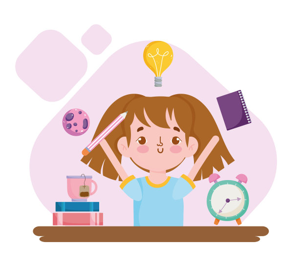 回到学校的有趣的学生女孩与书警报图片下载