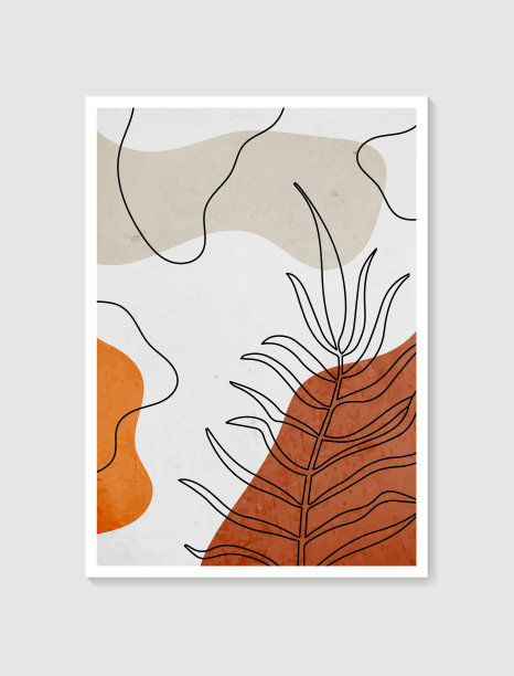 色彩柔和的当代艺术海报图片下载