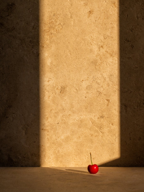 樱桃的创意照片。影子框架。概念海报，健康食品图片下载