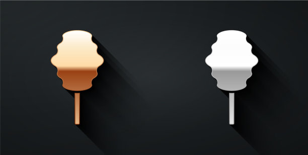 金和银棉花糖图标隔离上图片下载