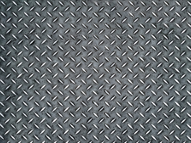复古潮湿的背景金属钻石板在灰色银色。俯视图，复制空间。图片下载