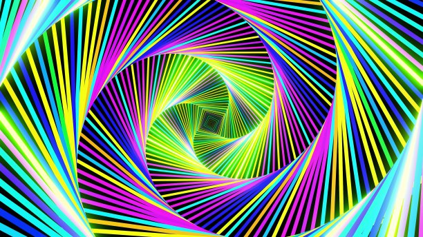 3 d渲染。抽象的节日背景与方框构成了霓虹闪烁的复杂结构。神奇美丽的bg。图片下载