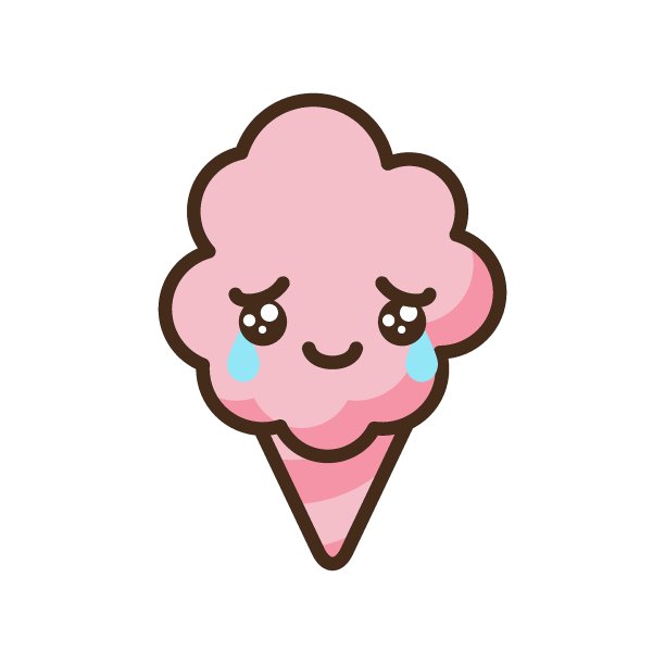 动漫风格的卡通甜品。棉花糖表情矢量字符。图片下载