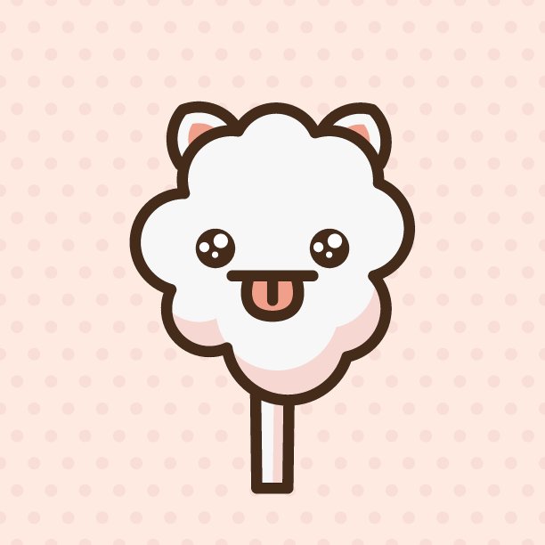 棉花糖表情矢量字符。图片下载