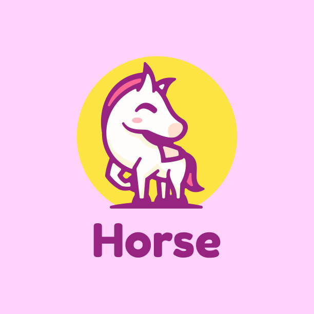 标志马简单的吉祥物风格图片下载
