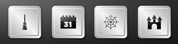 女巫扫帚日历与万圣节蜘蛛图片下载