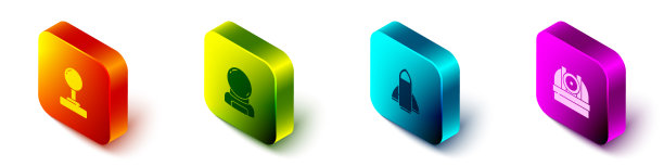 设置等距操纵杆宇航员头盔火箭图片下载