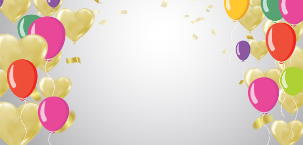 假日气球模板设计旗帜，门票，传单，卡片，海报等。生日快乐的背景图片下载
