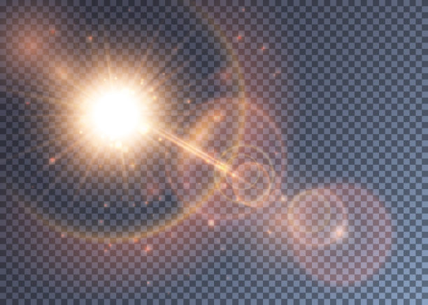 向量魔法金色爆发与镜头光晕图片下载