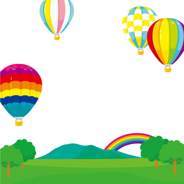 多彩的热气球景观背景图片下载