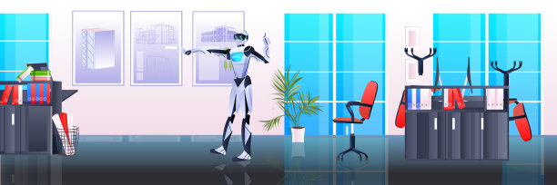 机器人建筑师机器人工程师与新的建筑城市模型城市规划项目概念图片下载