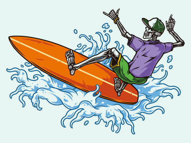 冲浪复古色彩概念图片下载