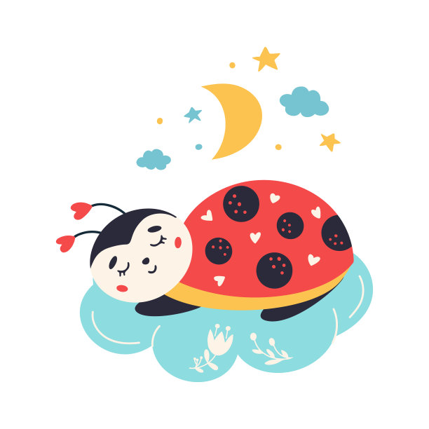 卡通瓢虫矢量可爱sleepingÂ瓢虫昆虫图片下载