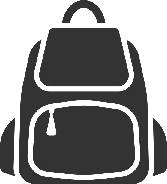 书包图标设计模板孤立图片下载