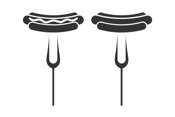 热狗。简单的图标集。平面设计的平面风格元素。向量EPS10插图。图片下载