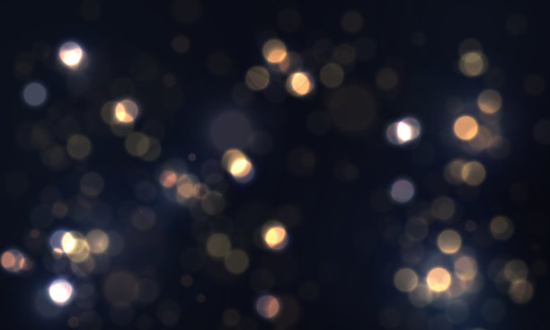 节日的蓝色背景与五颜六色的灯光相映成趣图片下载