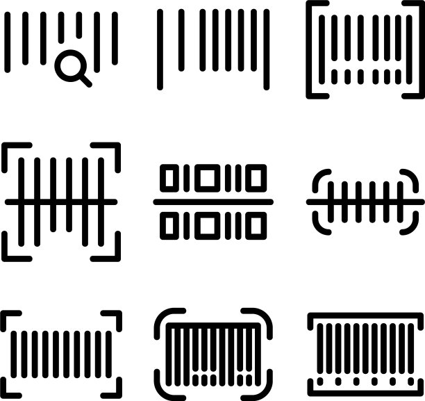 条形码图标或LOGO独立符号图片下载