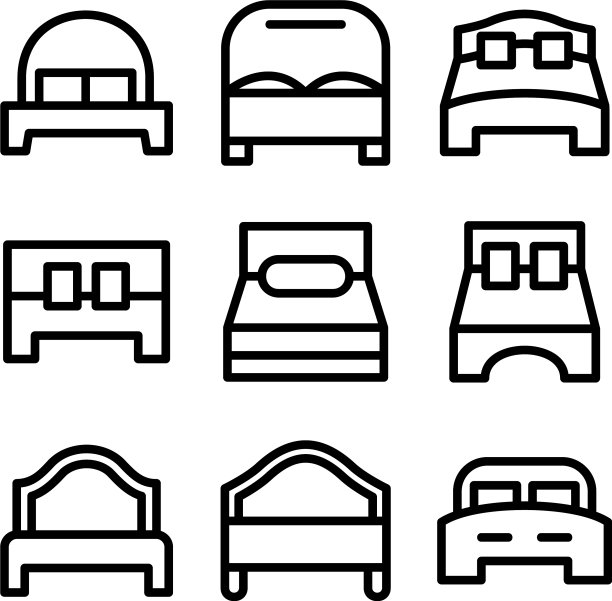 床标或标志孤立标志符号图片下载