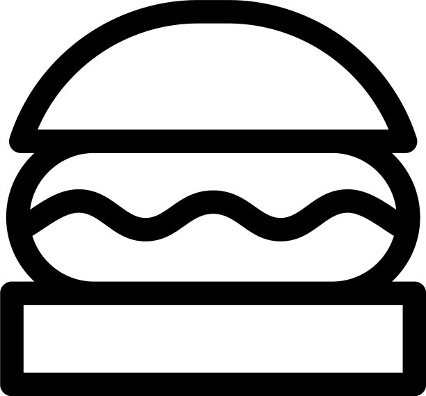 汉堡图标或标志孤立标志符号图片下载