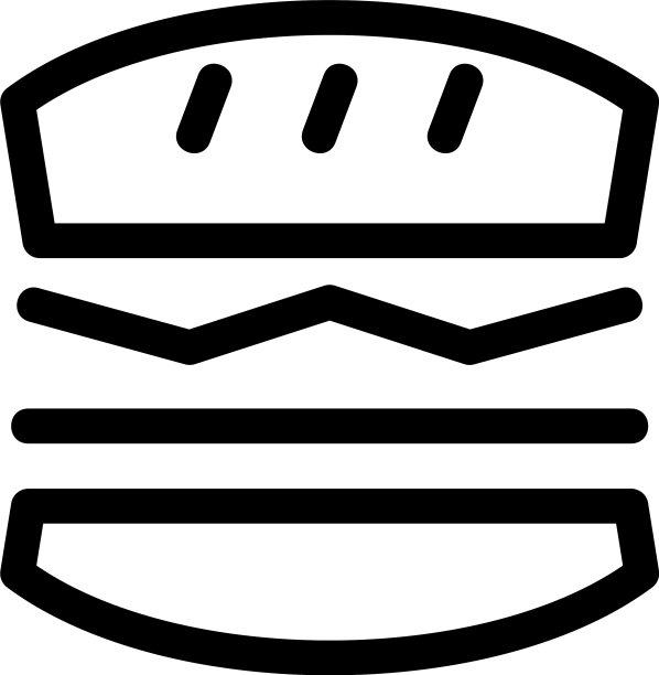 汉堡图标或标志孤立标志符号图片下载