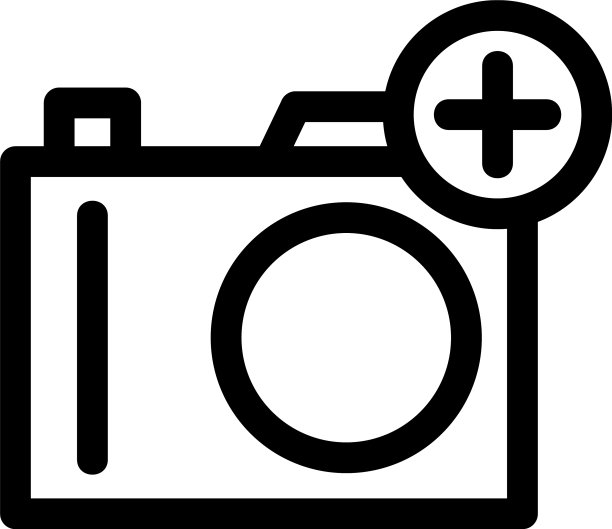相机添加图标或标志孤立标志符号图片下载