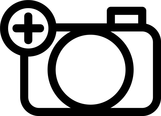 相机添加图标或标志孤立标志符号图片下载