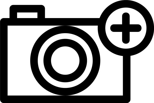 相机添加图标或标志孤立标志符号图片下载