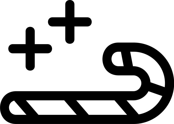 糖果手杖图标或标志孤立标志符号图片下载