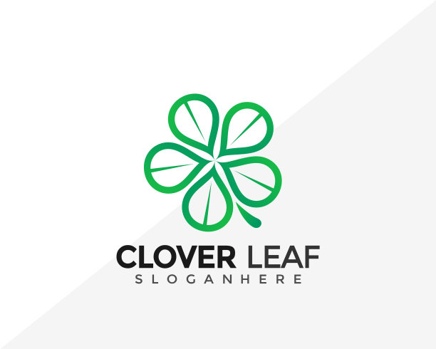 三叶草绿叶子标志设计创意标志图片下载