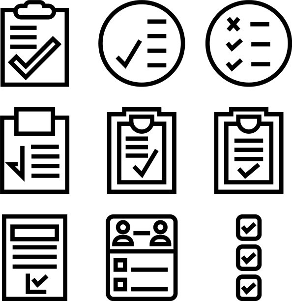 复选框列表图标或标志隔离符号图片下载