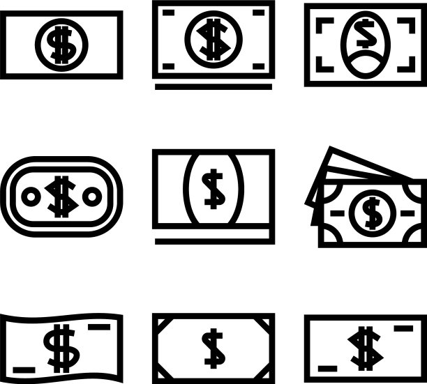 美元图标或标志孤立符号符号图片下载