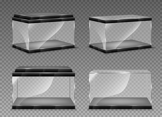 现实的透明的水族馆。矢量插图孤立的透明背景图片下载