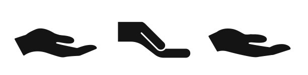 矢量保护手设置图标。手中颤抖的图片下载