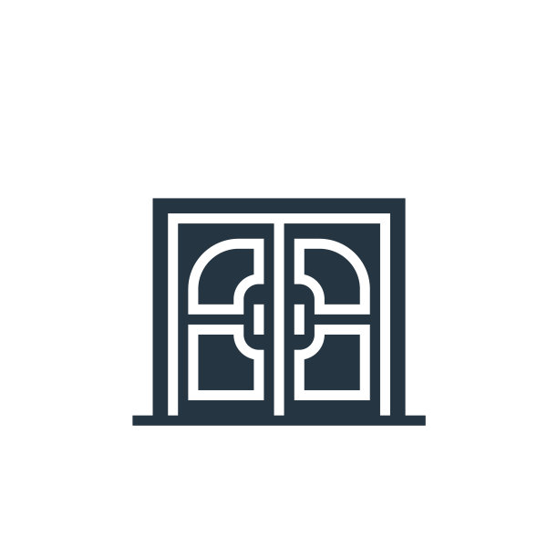 双扇门图标。字形双门图标用于网站设计和移动，应用程序开发，打印。双门图标从填充家具收集孤立的白色背景。图片下载