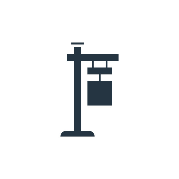 路标图标。字形街道标志图标用于网站设计和移动，应用程序开发，打印。街道标志图标从充满街道标志杆收集孤立的白色背景。图片下载