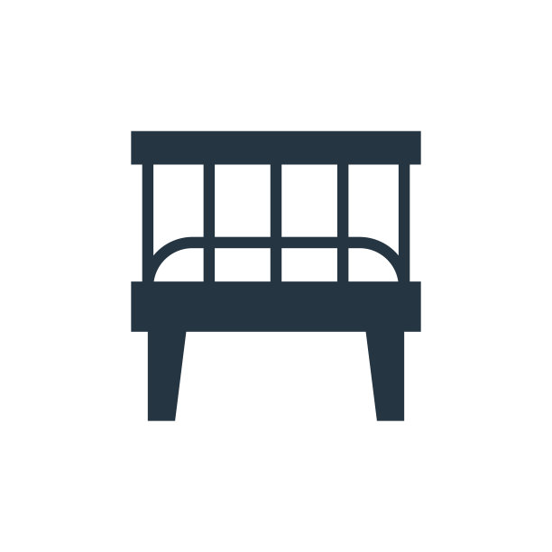 婴儿床图标。字形婴儿床图标，用于网站设计和移动，应用程序开发，打印。婴儿床图标从填充家具收集孤立的白色背景。图片下载