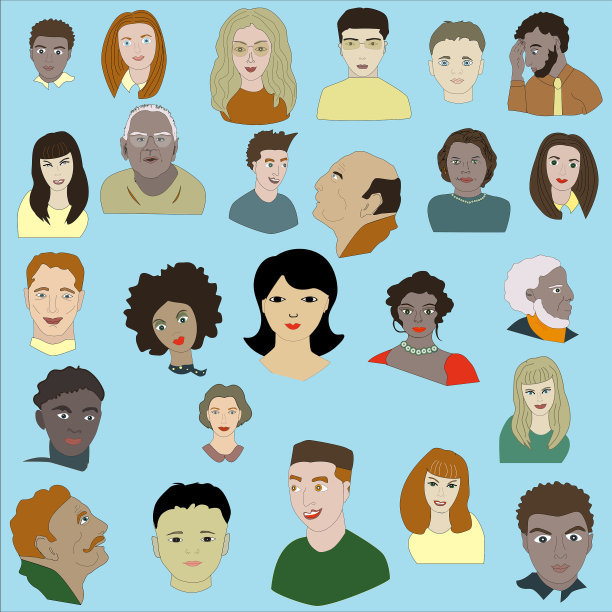 不同年龄和国籍的人。图片下载