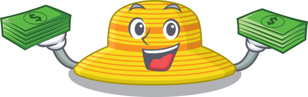 一个富有的夏季帽子卡通人物与多图片下载