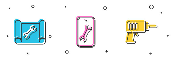 设置图纸和扳手移动服务和图片下载