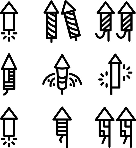 烟花标志或标志孤立标志符号图片下载