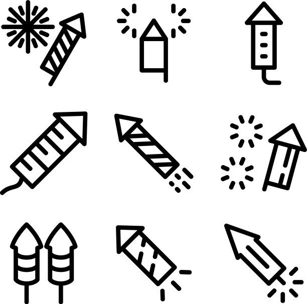 烟花标志或标志孤立标志符号图片下载