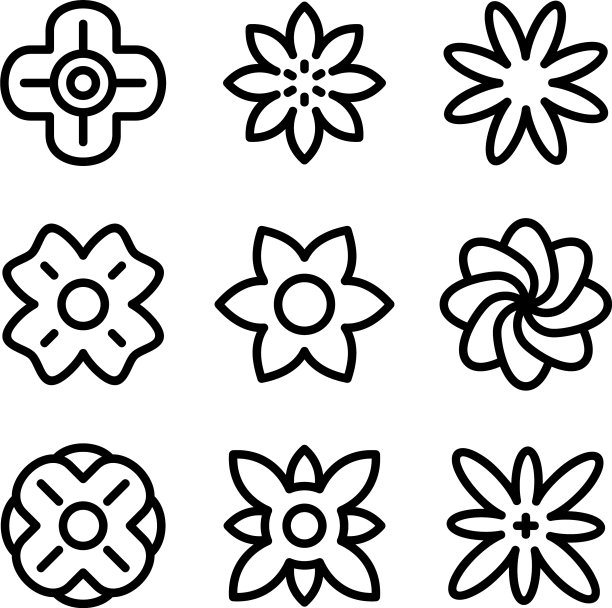 花卉图标或标志孤立标志符号图片下载