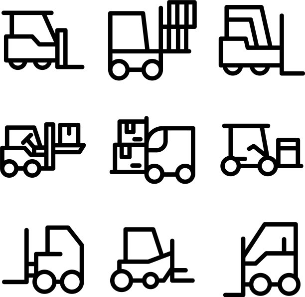 叉车图标或标志孤立标志符号图片下载