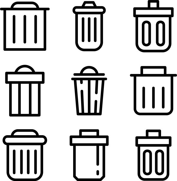 垃圾图标或标志孤立标志符号图片下载