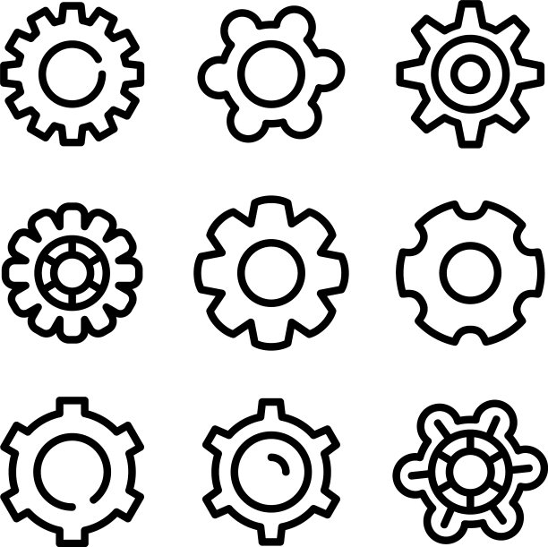 齿轮图标或logo孤立符号图片下载